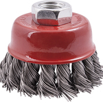 WIRE CUP BRUSH 65 X M14 KNOTTED STAINLESS STEEL TCW